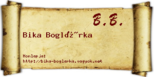 Bika Boglárka névjegykártya